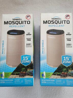 Thermacell Mosquito Repellent Patio Shield Riverbed Color Set of Two NIB